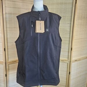KUTOOK Men’s Softshell Vest Charcoal Gray Full Zip Lightweight Outdoor NWT